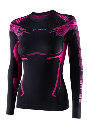 Футболка Brubeck DRY W LS1569W черный/фуксия в Астрахани