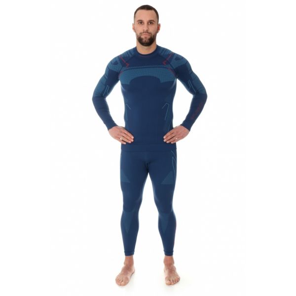 Футболка Brubeck Thermo Nilit Heat черный/голубой мужская в Астрахани