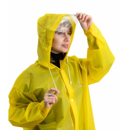 Плащ-дождевик Следопыт плотный EVA 66х115см с козырьком,чехлом желтый