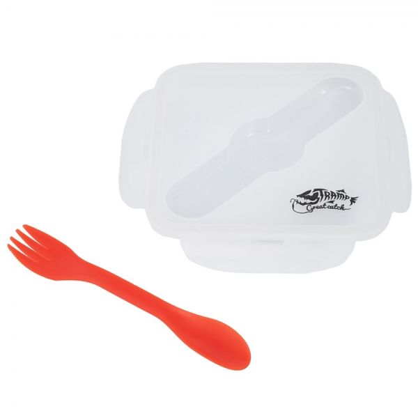 Контейнер Tramp силиконовый с ловилкой 1000мл.TRC-145 терракотовый