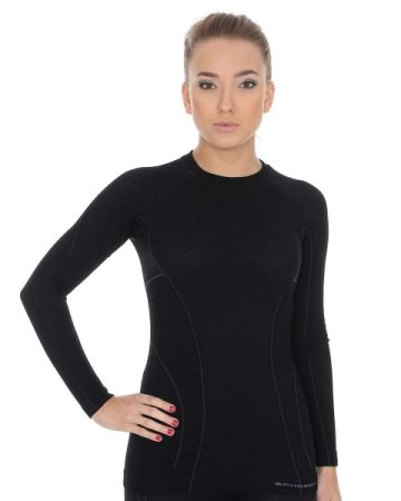 Футболка Brubeck Active Wool W LS1281W черный