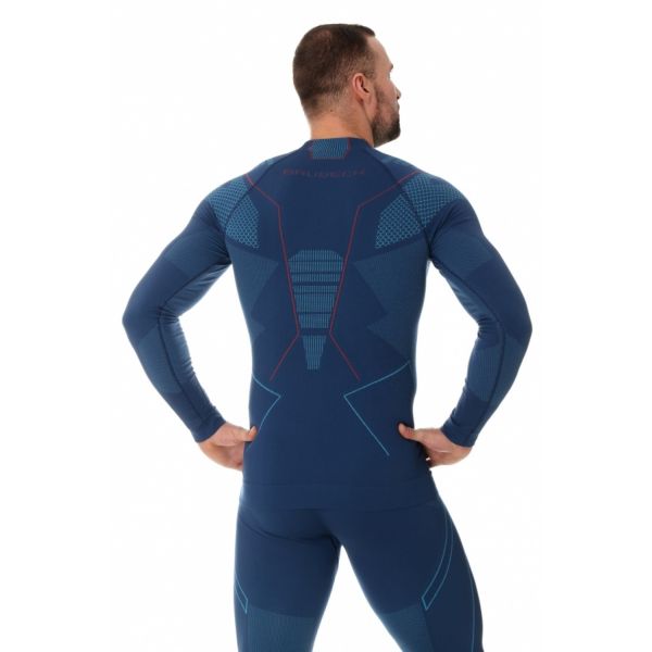 Футболка Brubeck Thermo Nilit Heat черный/голубой мужская в Астрахани