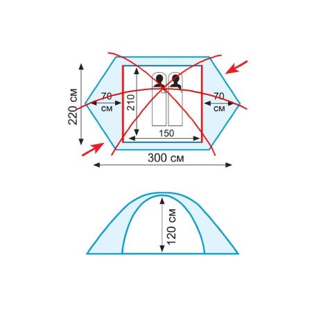 Палатка Tramp Rock 2 V2 серый