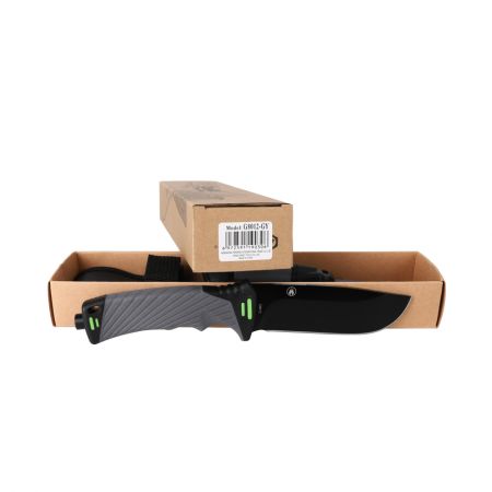 Нож Ganzo с точилкой и огнивом в чехле,черный G8012-BK