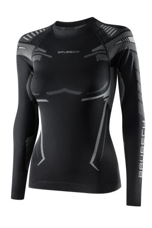 купить Футболка Brubeck DRY W LS1569W черный/фуксия