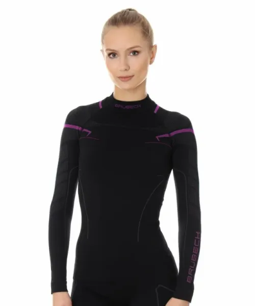 Футболка Brubeck Thermo Nilit Heat черный/розовый женская в Астрахани
