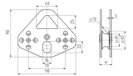  Блок-ролик Вертикаль Тандем дюраль с подшипником  в Астрахани  