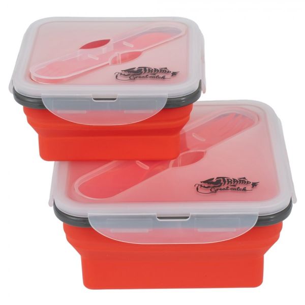 Контейнер Tramp силиконовый с ловилкой 1000мл.TRC-145 терракотовый