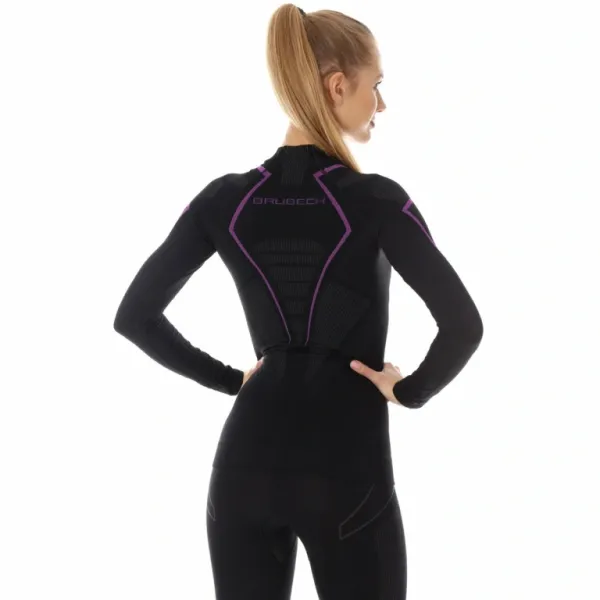 Футболка Brubeck Thermo Nilit Heat черный/розовый женская в Астрахани